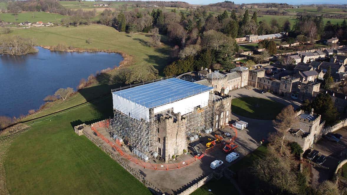 Elite Scaffolding - Ripley Castle bespoke heritage scaffolding